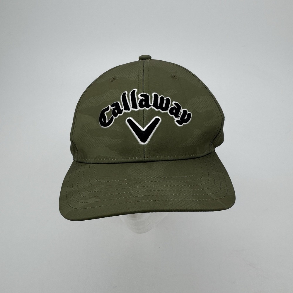 Callaway Riviera Golf Hat L XL‎ Olive Camo A Flex Stretch Fitted Cap Performance